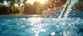 Close Up of Pool With Water Flowing Out Royalty Free Stock Photo