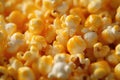 Close up of popcorn on a black background. Selective focus, close up of popped corn, ready for candy coating, AI Generated Royalty Free Stock Photo