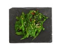 Close up portion of green wakame seaweed salad Royalty Free Stock Photo