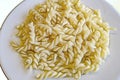 A portion pasta in plate