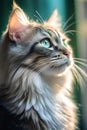 Close-up portrait of adorable domesticated cat. Royalty Free Stock Photo