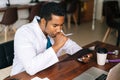 Close-up portrait of African American black man doctor is analyzing history disease