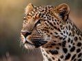 Close up portrait of African leopard