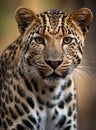 Close up portrait of African leopard