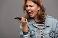 Close up portrait of an angry stressed teenage girl Royalty Free Stock Photo