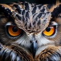 Close up portrait, Animal eagle owl nature beak bird prey feather Royalty Free Stock Photo