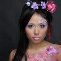 Close-up portrait of asian girl with make-up Royalty Free Stock Photo