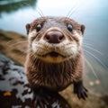 Close-up portrait of an Asian small-clawed otter