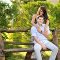 Close up portrait of attractive young couple in love outdoors Royalty Free Stock Photo