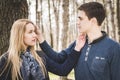 Close up portrait of attractive young couple Royalty Free Stock Photo