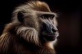 Close up portrait of a baboon