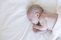 close up portrait of a beautiful baby on white background at home