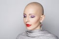 Beauty bald woman