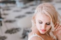Close-up portrait of a beautiful bride blond woman. Royalty Free Stock Photo
