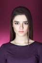 Close up portrait of beautiful brunette young woman Royalty Free Stock Photo