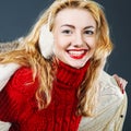 girl wearing warm winter clothing Royalty Free Stock Photo