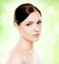 Close-up portrait of beautiful, fresh, healthy and sensual girl Royalty Free Stock Photo