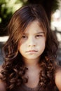 Close-up portrait of a beautiful little girl