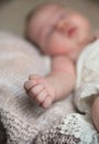 Close up portrait of a beautiful sleeping baby Royalty Free Stock Photo