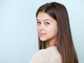 Close up portrait of a beautiful teenage girl Royalty Free Stock Photo