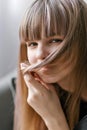 Close-up portrait of a beautiful teenage girl Royalty Free Stock Photo