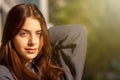 Close up portrait of a beautiful teenage girl in Tbilisi. Capital of Georgia Royalty Free Stock Photo