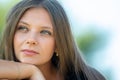 Close-up portrait of a beautiful twenty-five-year-old girl of Slavic appearance Royalty Free Stock Photo