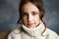 Close up portrait of a beautiful young caucasian teenage girl. Royalty Free Stock Photo