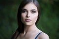 Close-up portrait of a beautiful young caucasian woman with clean skin, long hair and casual makeup Royalty Free Stock Photo