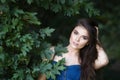 Close-up portrait of a beautiful young caucasian woman with clean skin, long hair and casual makeup Royalty Free Stock Photo