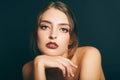 Close up portrait of beautiful young woman Royalty Free Stock Photo