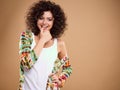 Close-up portrait of beautiful young woman with gorgeous hair style and makeup Royalty Free Stock Photo