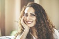 Close up portrait of a beautiful young woman smiling Royalty Free Stock Photo