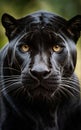 Close up portrait of black jaguar panther