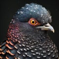 Close-up portrait of a black pheasant (phoenicurus colubris)