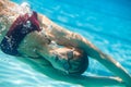 Female swimmer underwater in swimming pool Royalty Free Stock Photo
