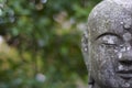 Close up picture of the stone Buddha Statue at the Eikando Temple in Kyoto, Japan Royalty Free Stock Photo