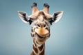 Whimsical Portrait of a Smiling Spotted Giraffe