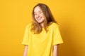 Close-up portrait of a cheerful girl. Happy smiling teenage girl Royalty Free Stock Photo