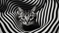 Close-up Portrait Of A Cute Cat With Swirl Pattern Backdrop