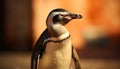 Close up portrait of a cute Gentoo penguin waddling on ice generated by AI