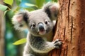 Portrait of a Cute Koala Cub in a forest AI Generative Royalty Free Stock Photo