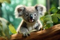 Portrait of a Cute Koala Cub in a forest AI Generative Royalty Free Stock Photo