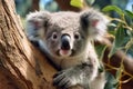 Portrait of a Cute Koala Cub in a forest AI Generative Royalty Free Stock Photo