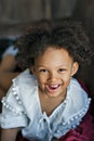 Close-up portrait of cute little african american kid girl Royalty Free Stock Photo