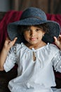 Close-up portrait of cute little african american kid girl Royalty Free Stock Photo