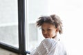 Close-up portrait of cute little african american kid girl Royalty Free Stock Photo