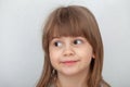 Close-up portrait of a cute little girl with big eyes Royalty Free Stock Photo