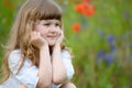 Close-up portrait cute little girl on nature background Royalty Free Stock Photo