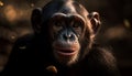 Close up portrait of cute macaque staring with selective focus generated by AI